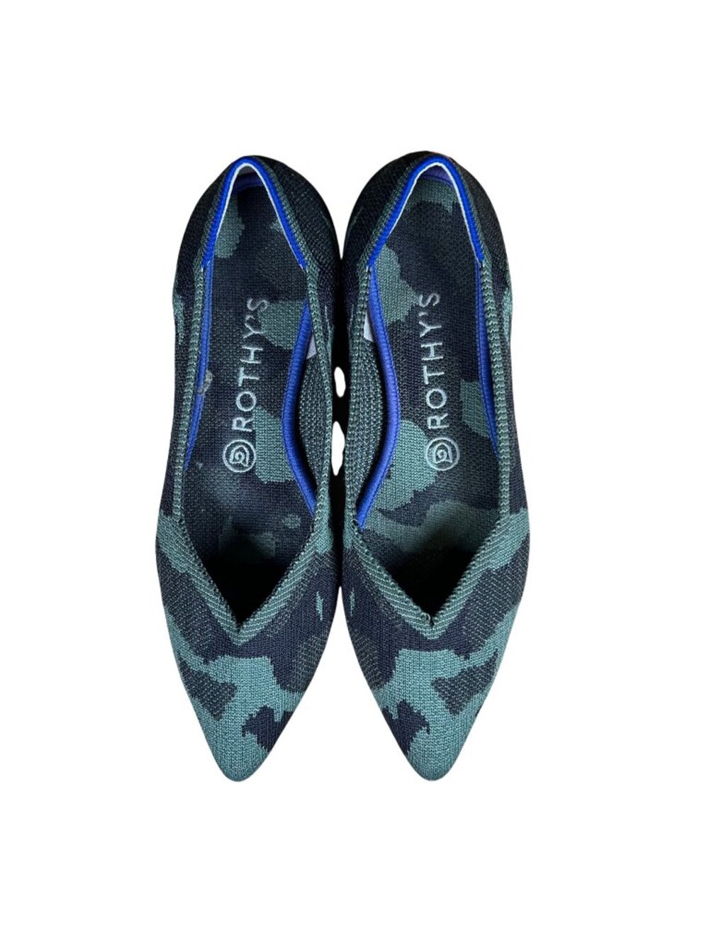 Rothy's The Point Flat Ballet Shoes Camo Green Size Women's 8